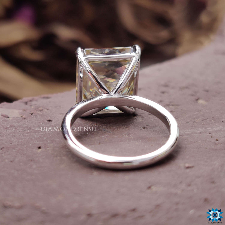 Solitaire moissanite ring for understated sophistication.