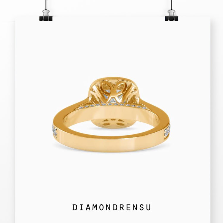 Timeless round brilliant cut diamond ring with a delicate prong setting.