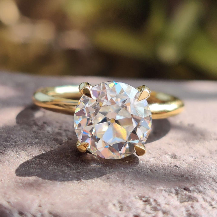 Old European Cut Engagement Ring round solitaire engagement ring round solitaire ring