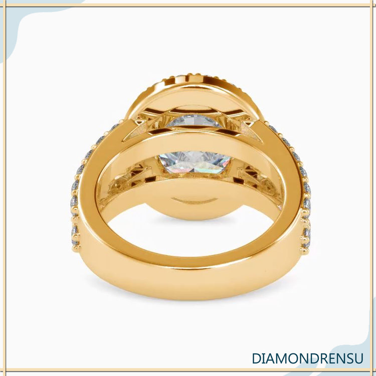 Handmade oval halo engagement ring in an antique-inspired design.