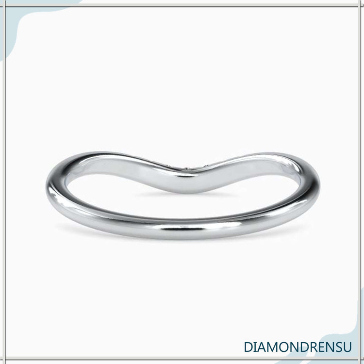 Contoured wedding band with seven stones, perfect for stacking