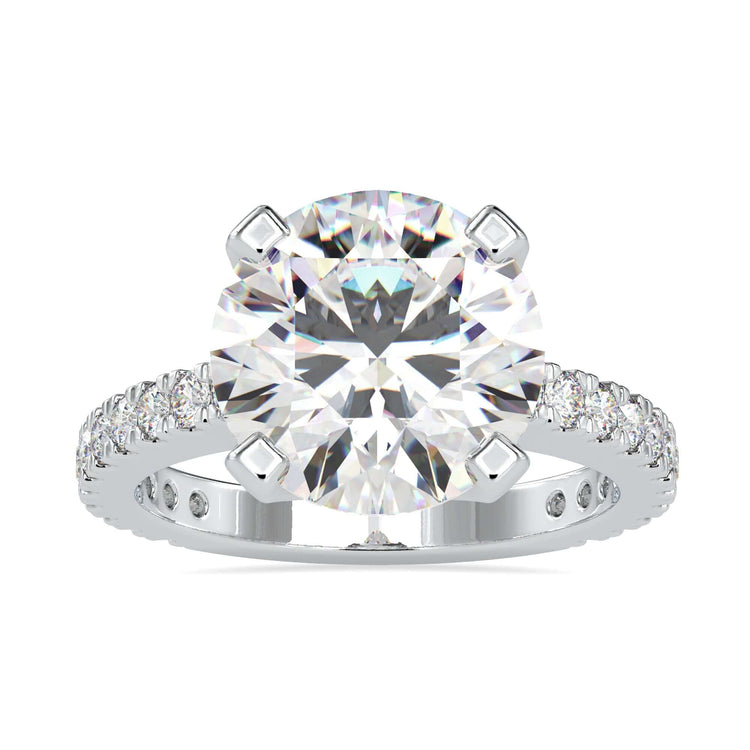 Round diamond engagement ring with 2 carat round diamond ring in a 4 prong setting.