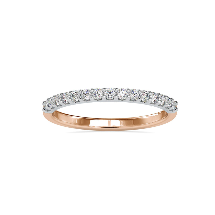 Handmade wedding band with round diamonds in a half eternity design.