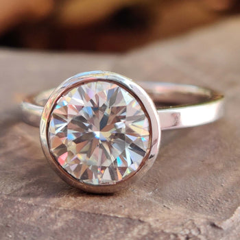 A stunning moissanite engagement ring for timeless elegance.