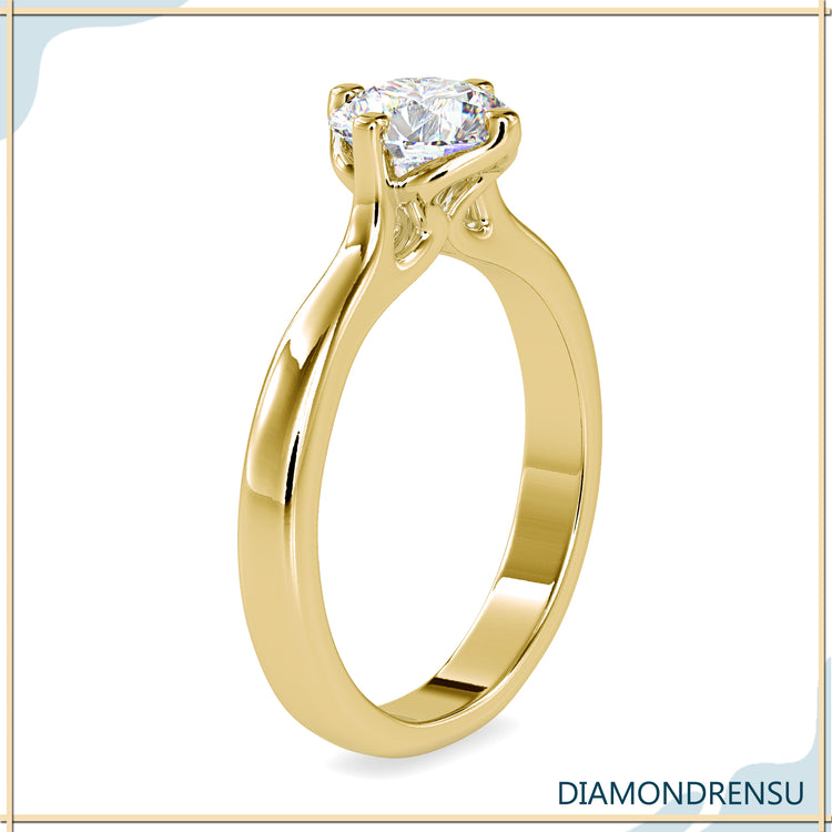 Pave engagement ring featuring a stunning three stone design.