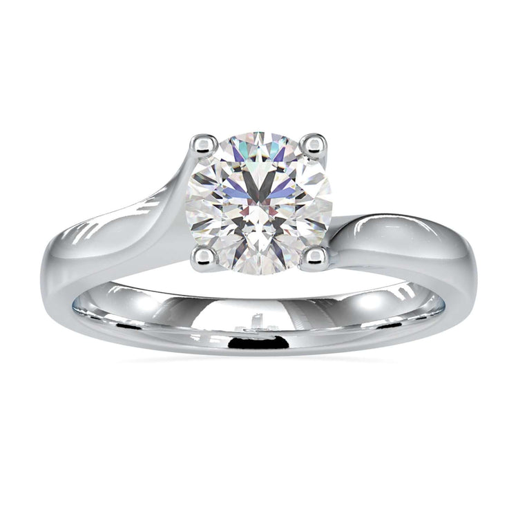 Solitaire Diamond Engagement Ring with a 4 prong ring setting.