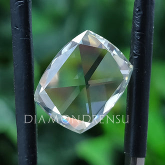 Cushion Rose Cut Moissanite shown as a loose stone from Diamondresnu collection.