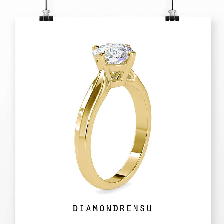 Basket Setting Engagement Ring With Round Solitaire