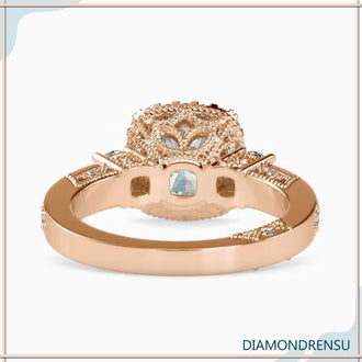 Antique vintage engagement ring with a double prong setting for added elegance.