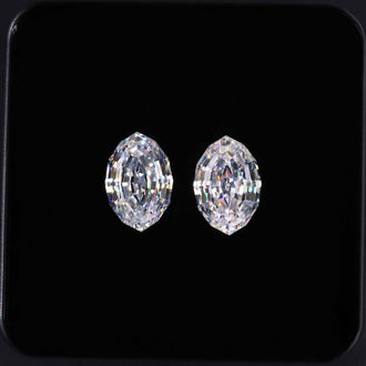 Pair of Moval Step Cut Moissanite, total 3.5 carat weight.