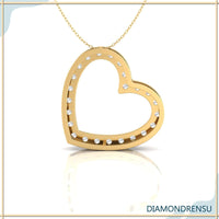 The heart shaped diamond pendant shines with lasting brilliance.