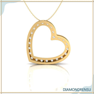 The heart shaped diamond pendant shines with lasting brilliance.