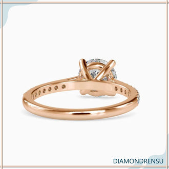 Handmade jewelry featuring a pave ring with a pavé setting and IGI certified diamonds.