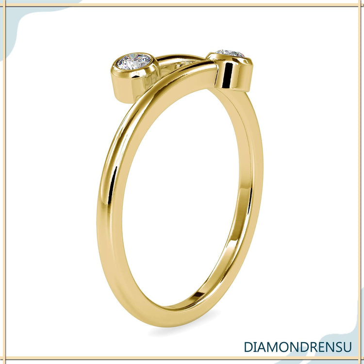 Eternity band round diamonds with white gold bezel setting