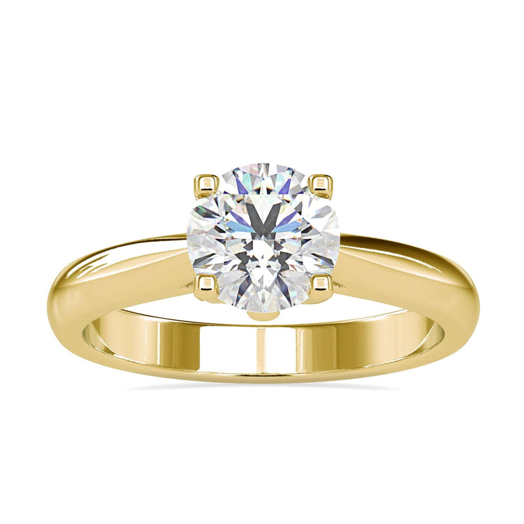 Round diamond solitaire engagement ring, designed for maximum brilliance.