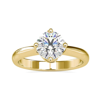 Diamondrensu ring with compass prong setting and lab grown
diamond.