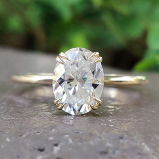 Oval moissanite engagement ring with stunning clarity and sparkle