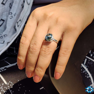 Unique solitaire engagement ring showcasing a white gold moissanite, ideal for modern brides.