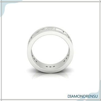 Rose gold men's wedding band with rich color.