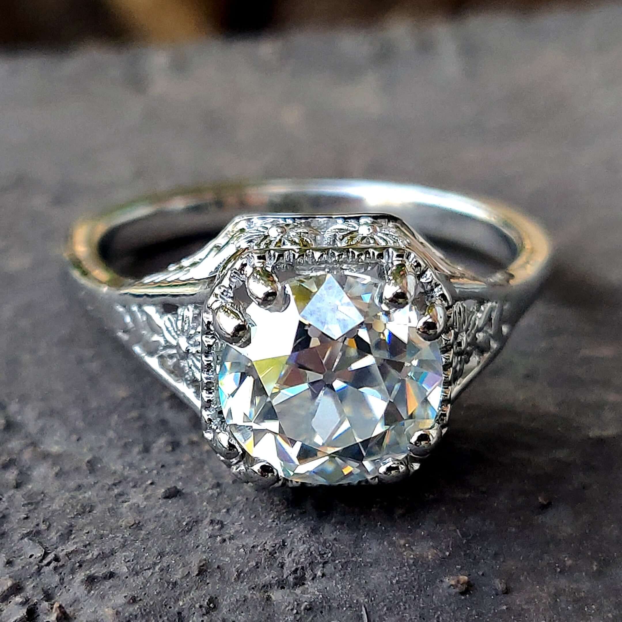 Antique diamond engagement Clearance