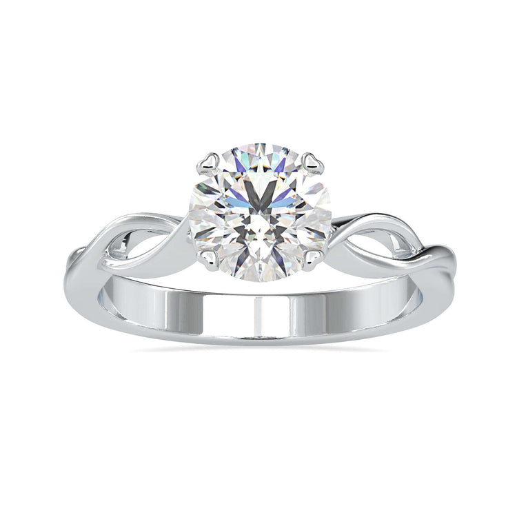 2 carat round solitaire diamond ring featuring radiant brilliance.