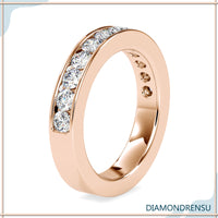 Round eternity ring in yellow gold with lab grown diamond stones