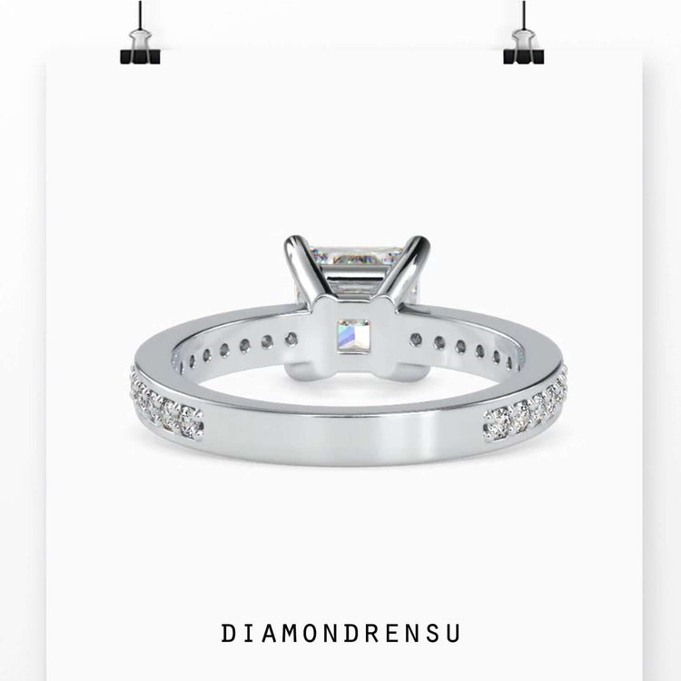 3 ct princess cut diamond ring with lab grown diamond center