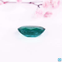 Green emerald gemstone crafted as 8.29 carat gemstone.