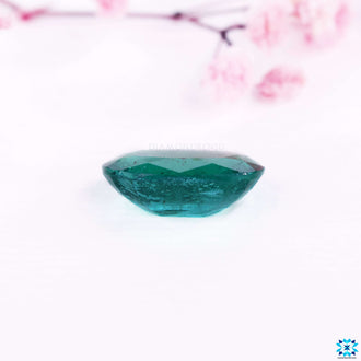 Green emerald gemstone crafted as 8.29 carat gemstone.