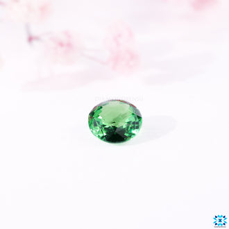 Green gemstone presented as tsavorite gemstone.