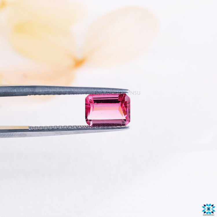 Natural pink gemstone tourmaline gemstone.