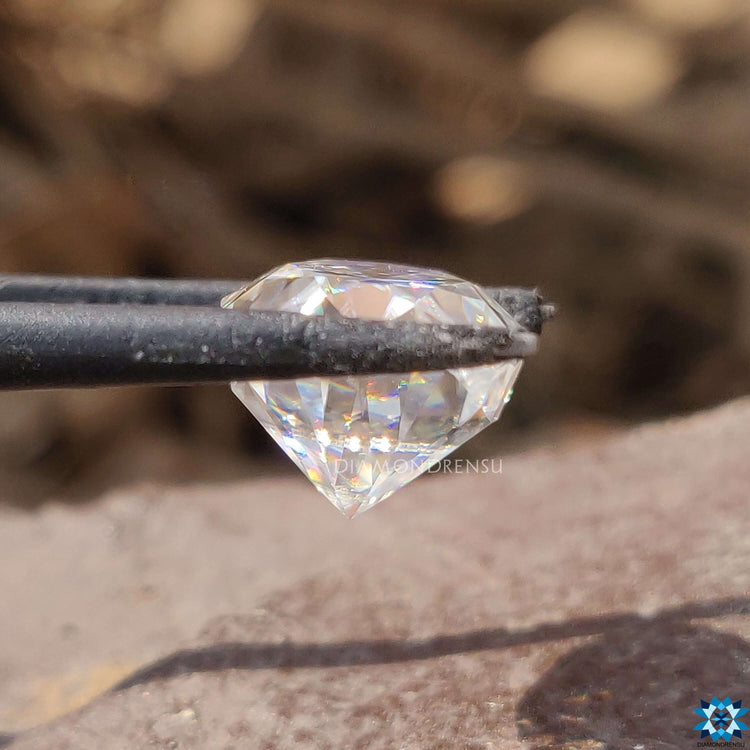 Loose moissanite shown in Oval Hybrid Cut shape, ideal for custom moissanite jewelry pieces.