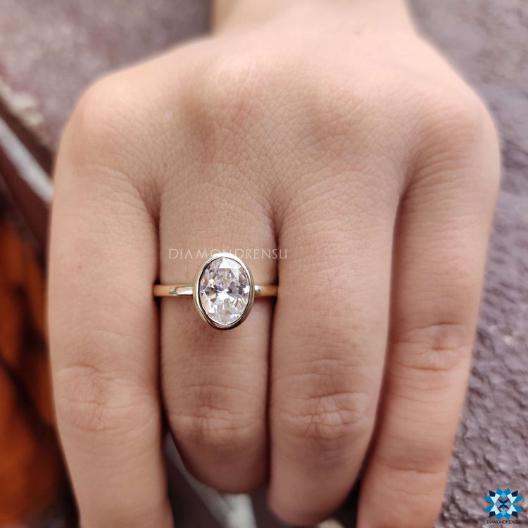 Moissanite oval engagement ring crafted for elegance.