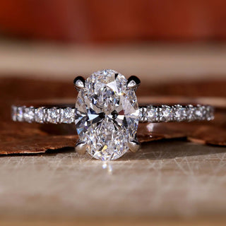 oval lab grown diamond ring