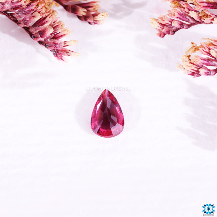 0.43 carat pear ruby gemstone pink unique gemstone.