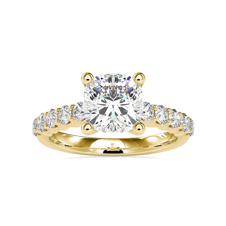 Diamond pave ring with oval diamond and prong setting for added sparkle