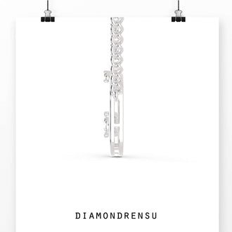 The center diamond adds elegance and focus to the pendant.