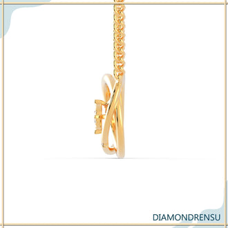 Handmade pendant featuring a 2 round diamond pendant look in white gold.