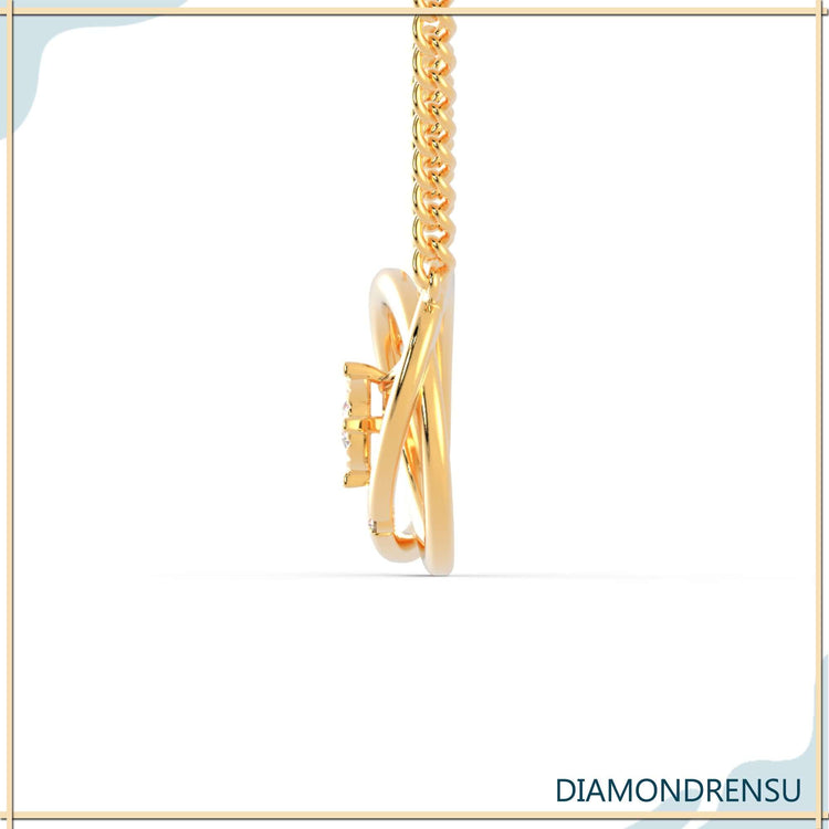 Handmade pendant featuring a 2 round diamond pendant look in white gold.