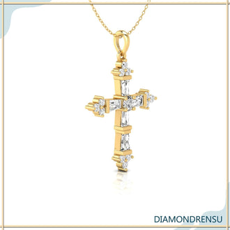 Handmade pendant with a Christian theme featuring a gold Christ pendant.