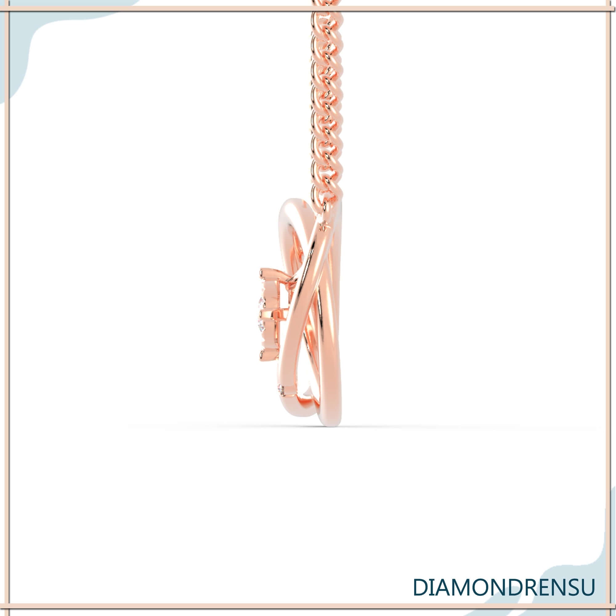 rose gold wedding pendant- diamondrensu