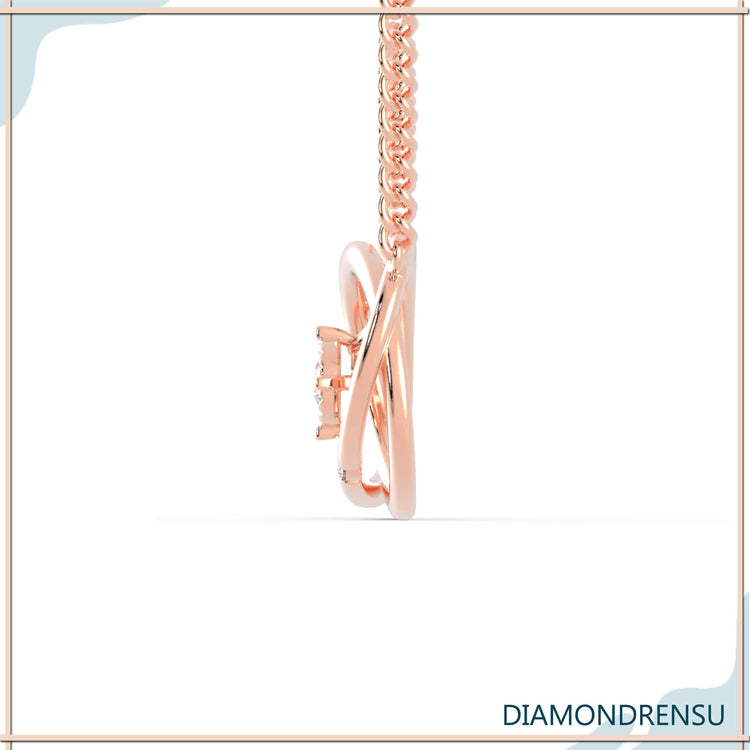 Lab Grown Diamond featured in a gold diamond pendant with a round cut.