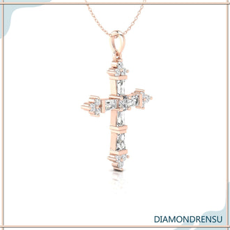 Elegant gold Christ pendant in a prong setting, perfect for religious wear.