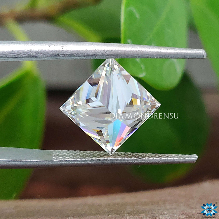 Moissanite princess cut available for fine jewelry.