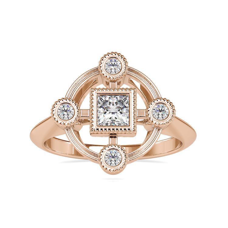 Lab grown diamond engagement ring with IGI certified princess cut