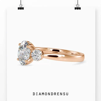 Oval engagement ring with a sleek design and radiant diamond brilliance.