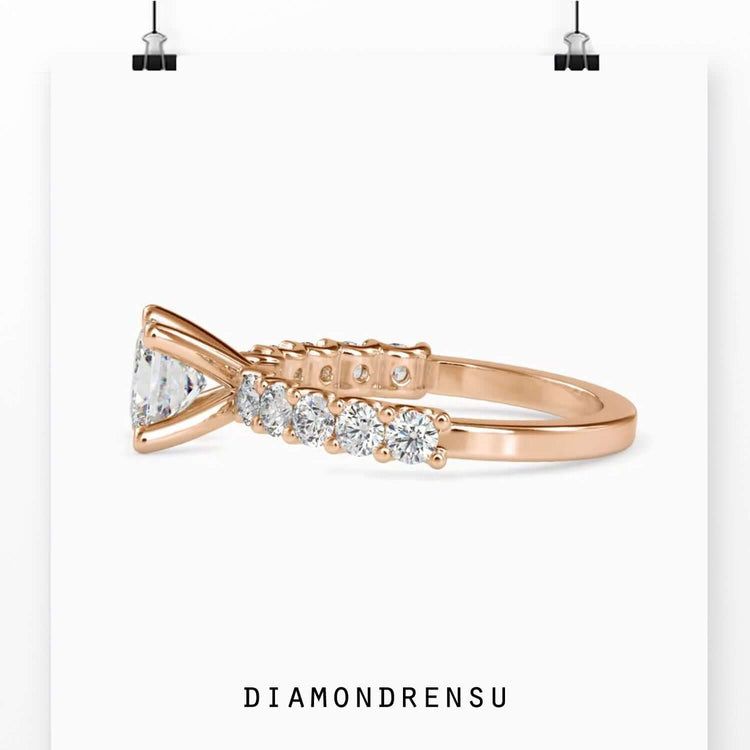 Exquisite 1 carat princess cut diamond ring with a pave setting for added shine.