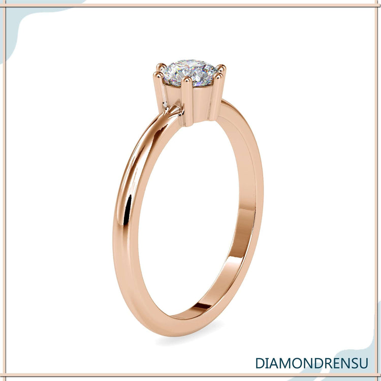 Classic round solitaire engagement ring featuring a secure six prong design.