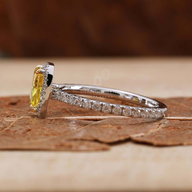 yellow radiant cut diamond ring