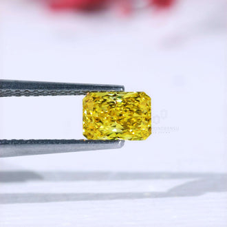 IGI certified radiant cut loose yellow diamond.